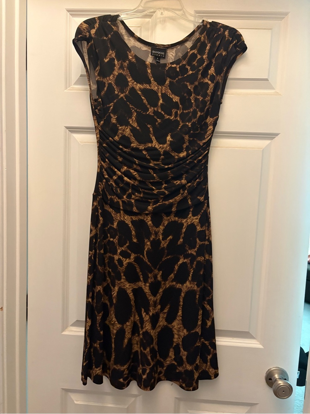 Enfocus Studio Black and Brown Crewneck Dress